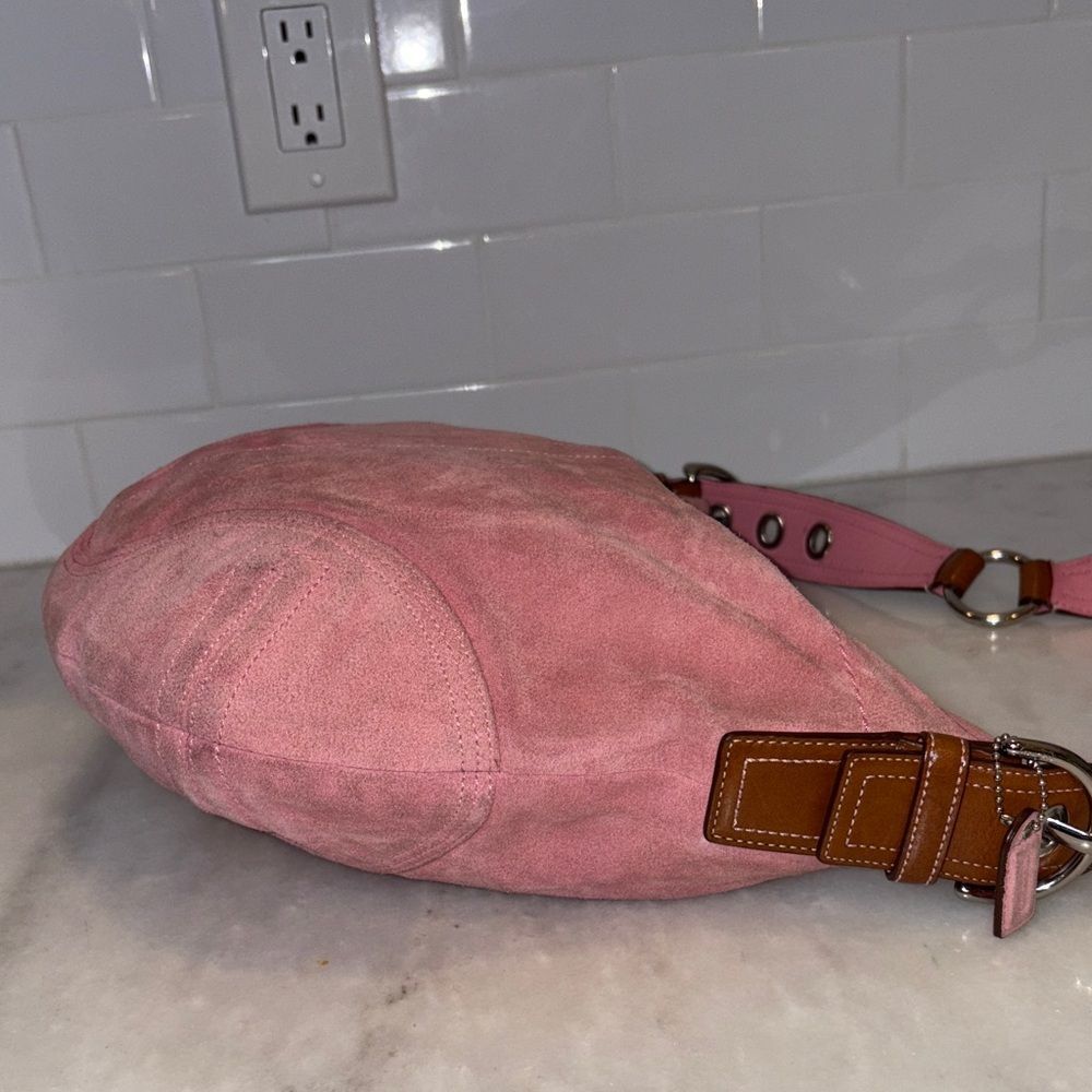 COACH Bag Purse Handbag Soho Y2K Vintage Legacy Suede Leather Pink Hobo Shoulder - Picture 8 of 17